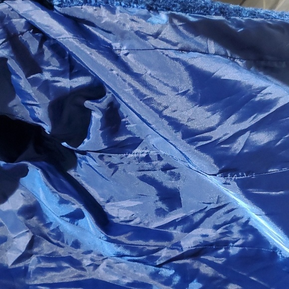 VINTAGE GIANCARLO FERRARI BLUE TWEED BLAZER W GOLD CHAINS SIZE 8 OLD MONEY - Picture 4 of 10